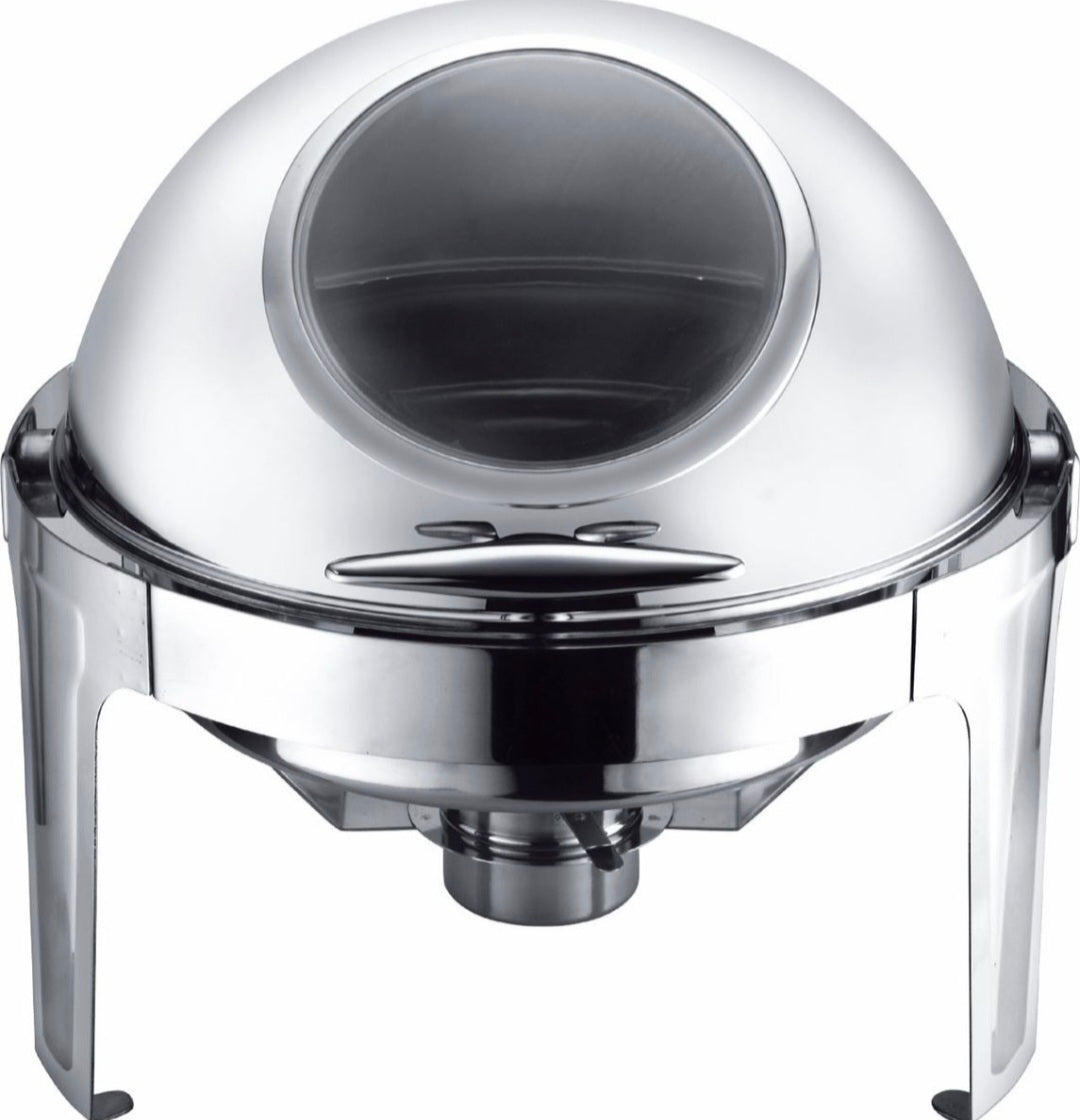 Roll Top Chafing Dish 9L with Window View - Stainless Steel