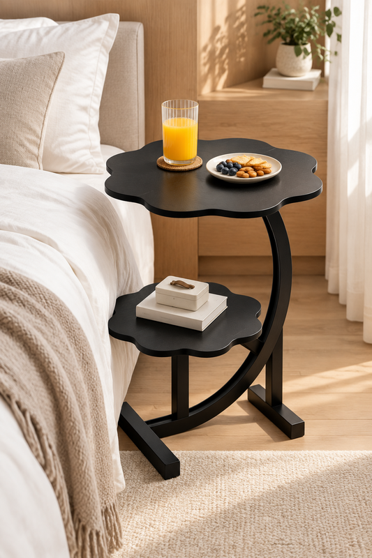 Flower-Shaped 2-Tier Side Table