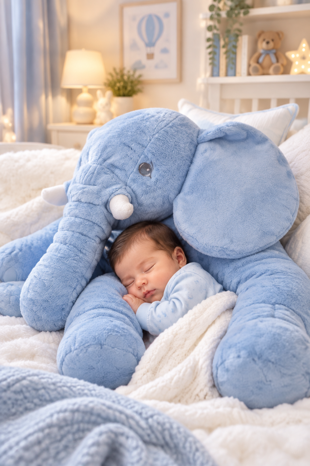 Stuffed Elephant Plush Pillow for Babies & Toddlers