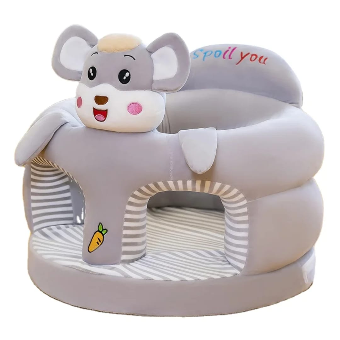 Children's inflatable chair with cartoon mouse face on a white background