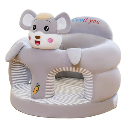 Children's inflatable chair with cartoon mouse face on a white background