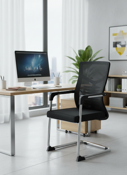 Ergonomic Mesh Office Chair - Cantilever Design with Lumbar Support