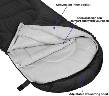 Outdoor Sleeping Bag with Hood – Lightweight Camping Sleep Bag