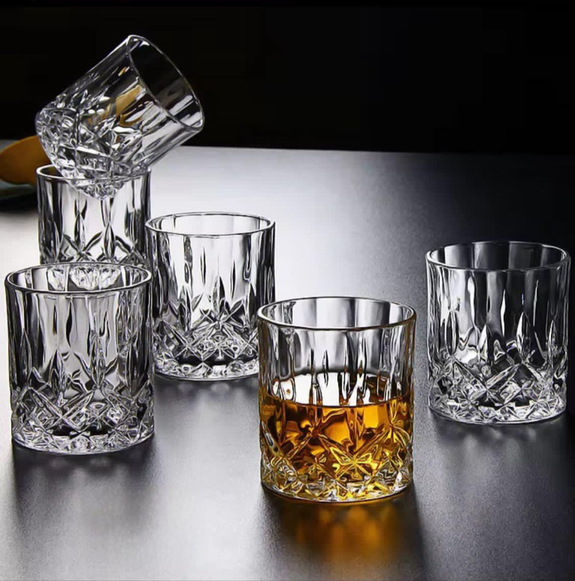 Crystal Whiskey Glasses Set of 6 – Premium Glass Tumblers