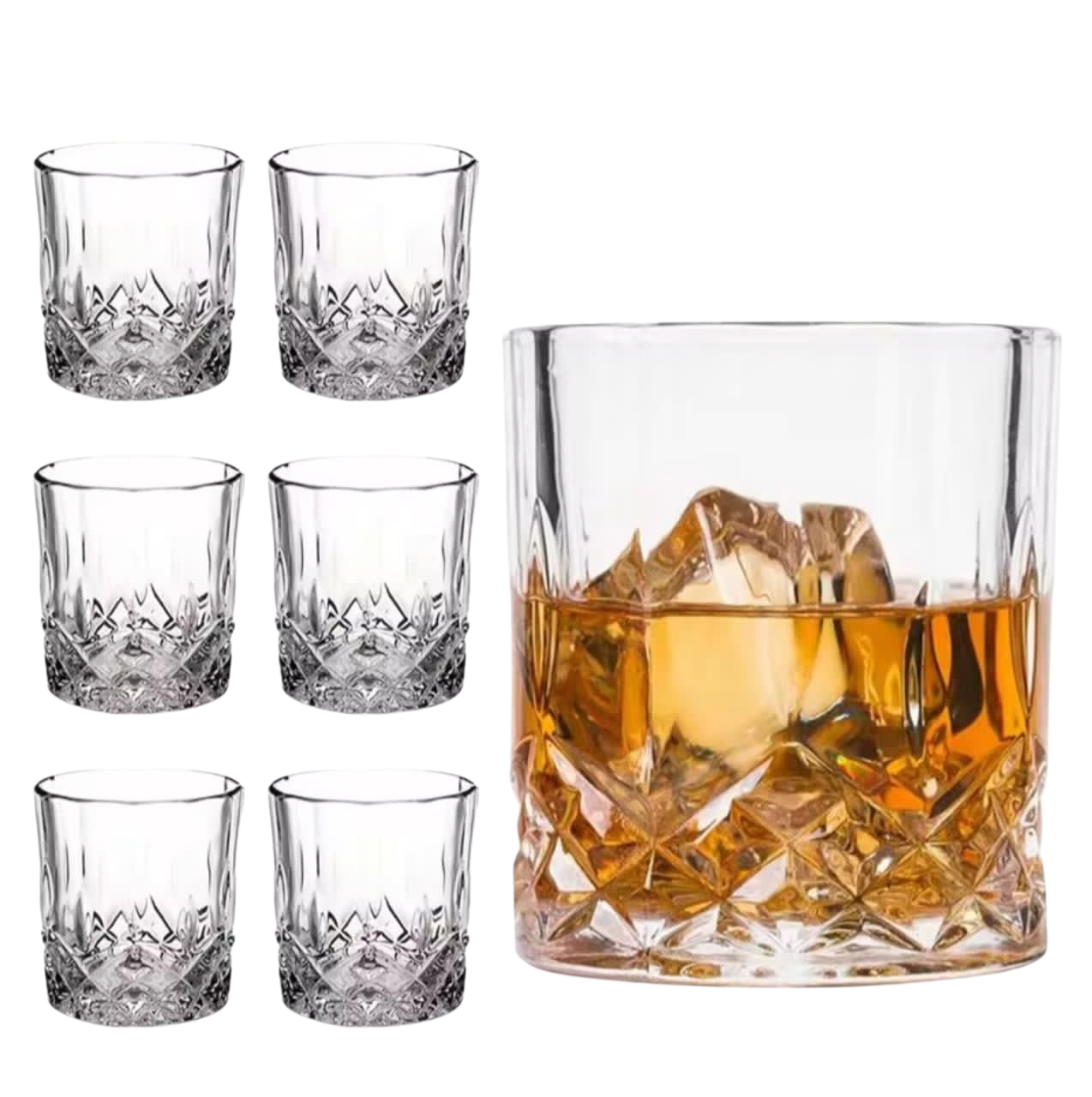 Crystal Whiskey Glasses Set of 6 – Premium Glass Tumblers