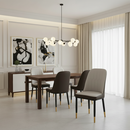 Quilted Dining Chair - Modern Two-Tone Upholstered Seating