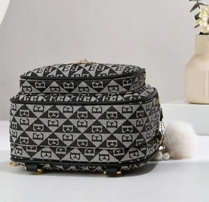 Stylish Mini Backpack with Charm Keychain