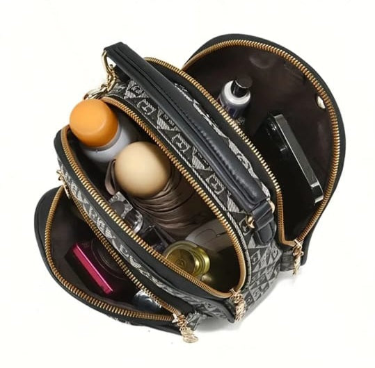Stylish Mini Backpack with Charm Keychain