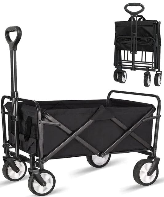 Folding Wagon Trolley - Heavy Duty Outdoor Cart 150lb Capacity