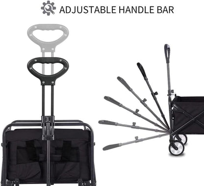 Folding Wagon Trolley - Heavy Duty Outdoor Cart 150lb Capacity