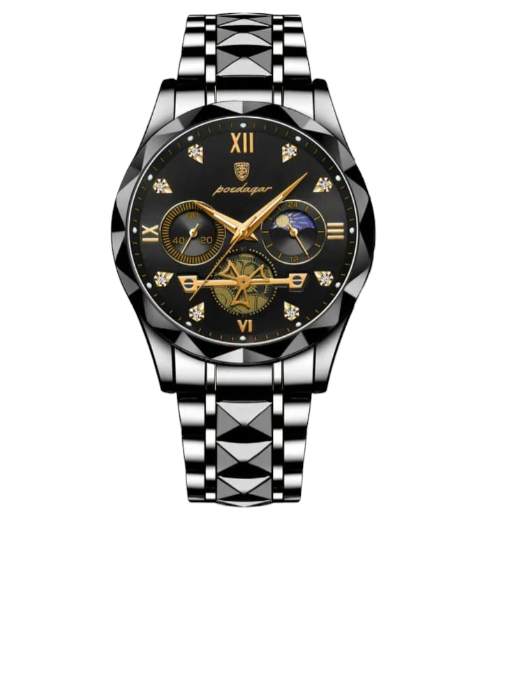 Poedagar Men's Luxury 3ATM Stainless Steel Watch - Quartz Analog