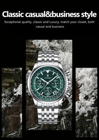 Poedagar Men's Luxury 3ATM Stainless Steel Watch - Quartz Analog