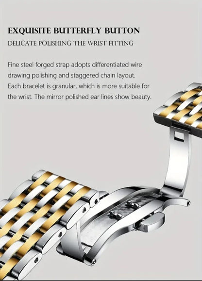 Poedagar Men's Luxury Stainless Steel Watch - Quartz Analog