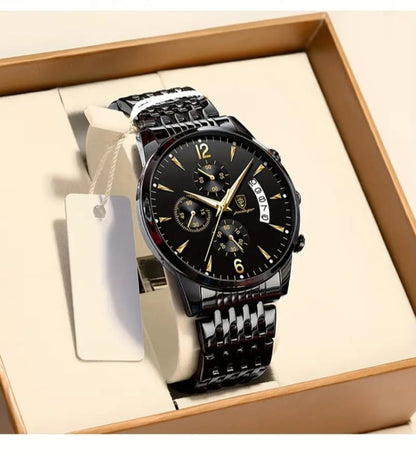 Poedagar Men's Luxury Watch – Stainless Steel Quartz Timepiece