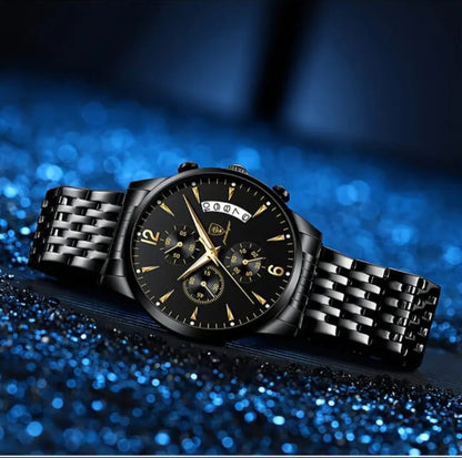 Poedagar Men's Luxury Watch – Stainless Steel Quartz Timepiece
