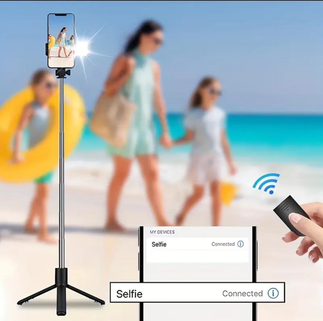 127cm Extra-Long Wireless Selfie Stick with Tripod & Remote