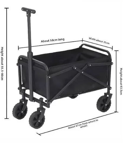 Folding Wagon Trolley - Heavy Duty Outdoor Cart 150lb Capacity