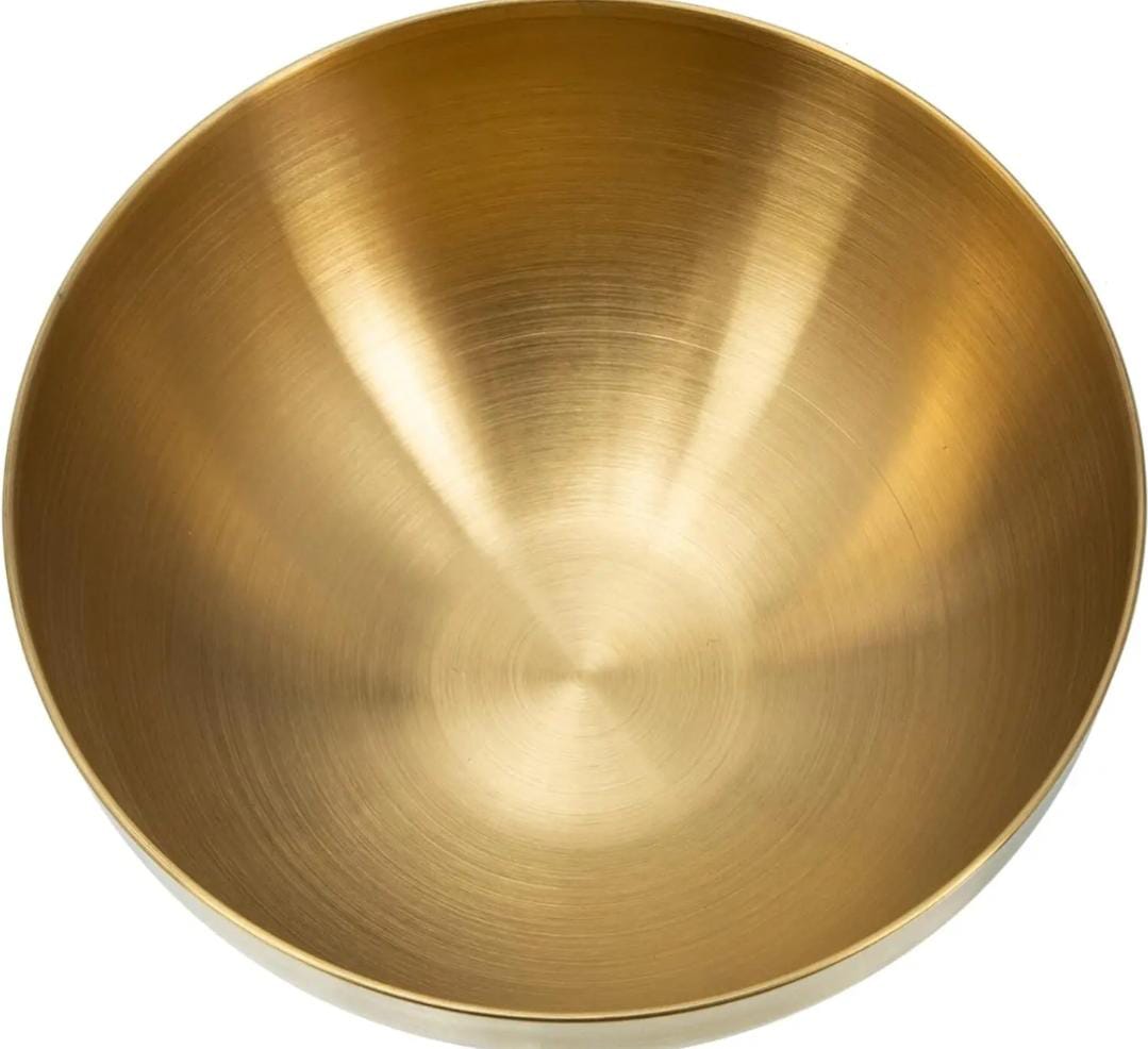 Gold Stainless Steel Salad Bowl 2500ml – Elegant Serving Bowl