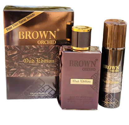 Brown Orchid Oud Edition by Fragrance World - Warm Spicy Fragrance Set