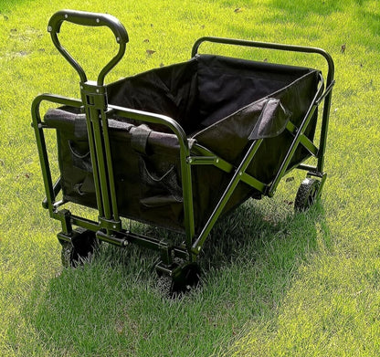 Folding Wagon Trolley - Heavy Duty Outdoor Cart 150lb Capacity