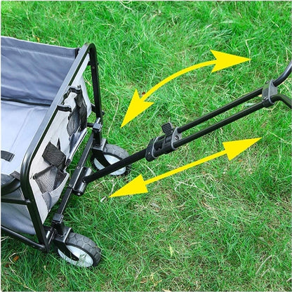 Folding Wagon Trolley - Heavy Duty Outdoor Cart 150lb Capacity