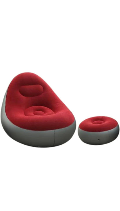 Inflatable Sofa with Foot Rest - Single Seater Lounge Chair
