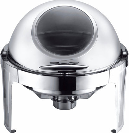 Roll Top Chafing Dish 9L with Window View - Stainless Steel