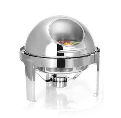 Roll Top Chafing Dish 9L with Window View - Stainless Steel