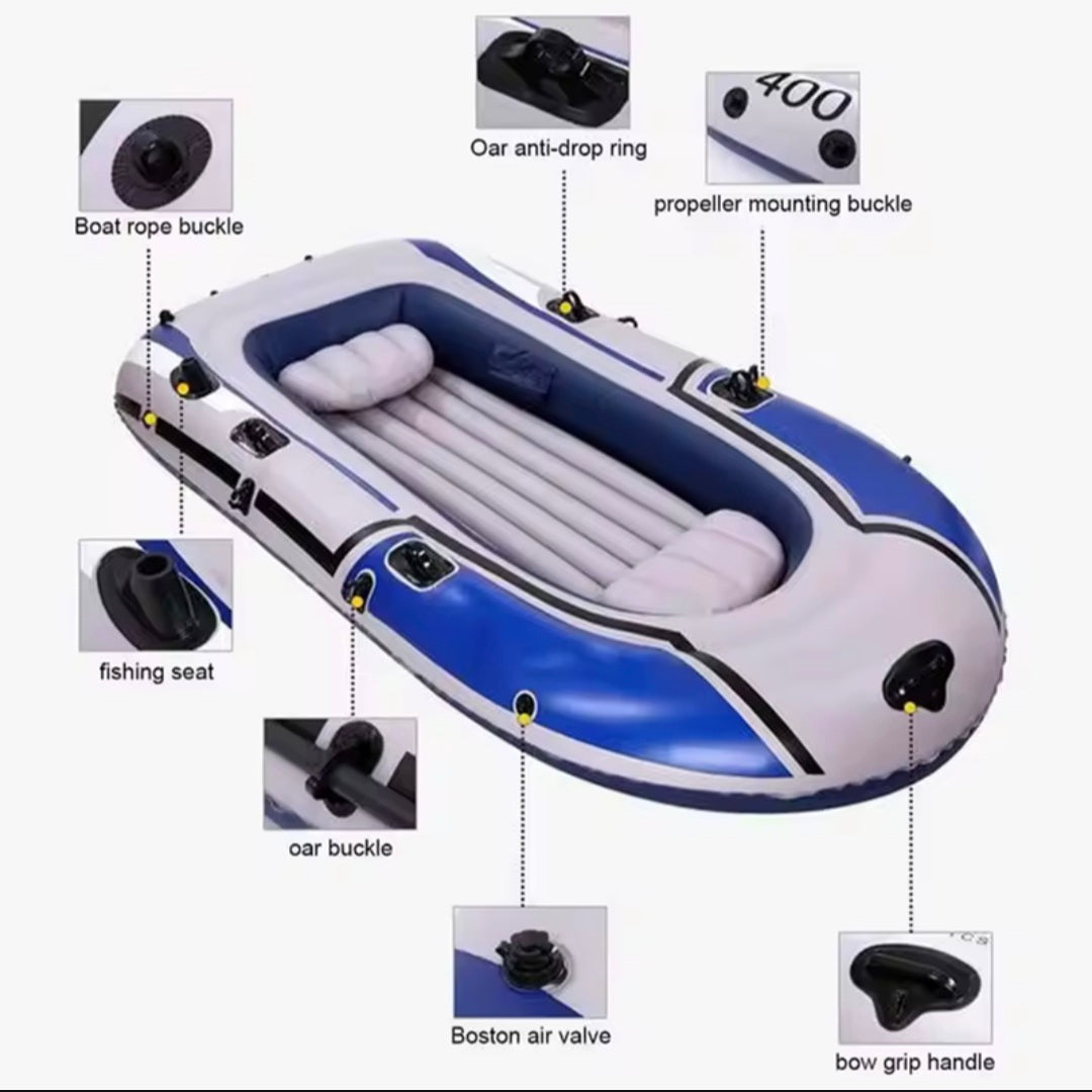 Inflatable Boat with Oars and Manual pump