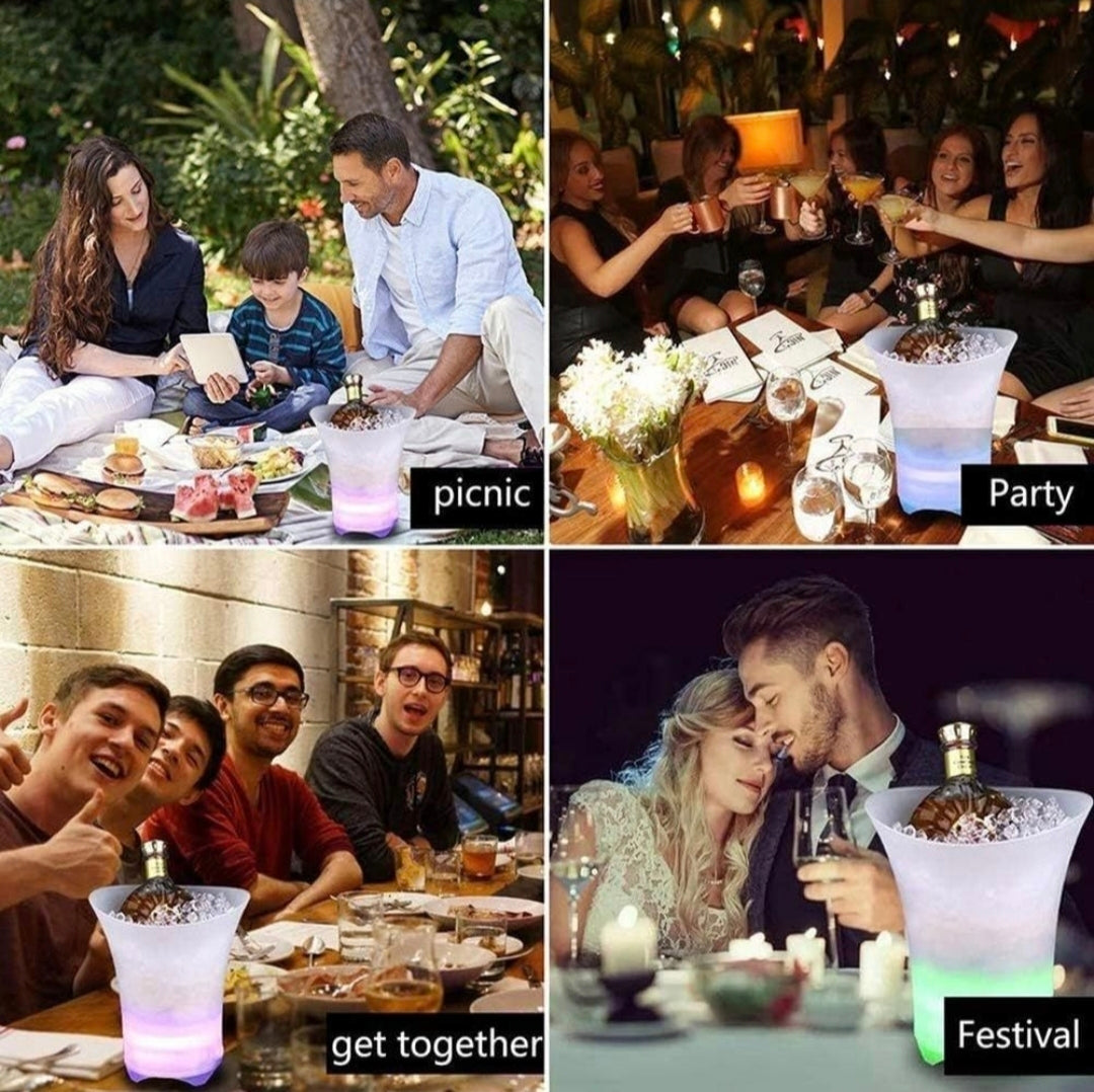 Collage of four different social gatherings labeled 'picnic', 'Party', 'get together', and 'Festival'.