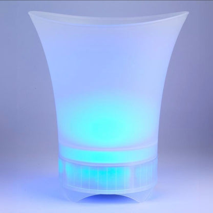 Colorful LED cup on a light gray background