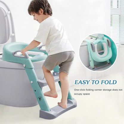 Kids Toilet Training Seat with Step Ladder - Adjustable Potty Trainer 1-6 Years