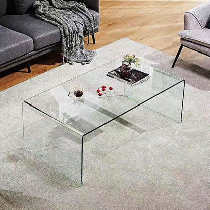 Tempered Glass Coffee Table - Modern Minimalist Design for Living Spaces