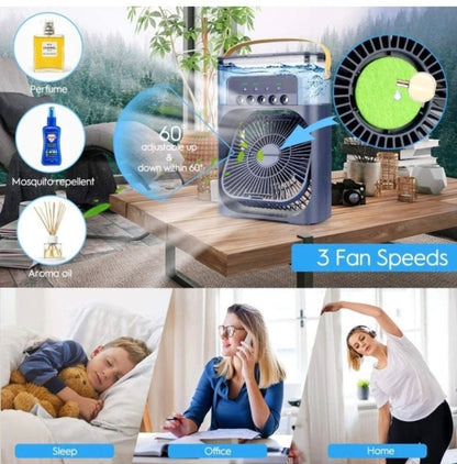 7 Colours LED Portable Air Cooler Fan Medium