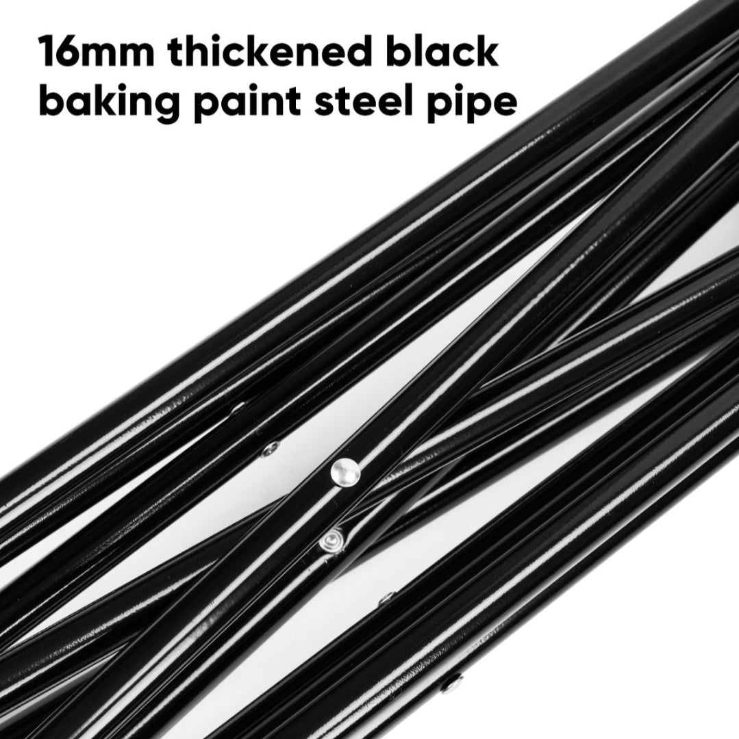 16mm thickened black baking paint steel pipe on a white background