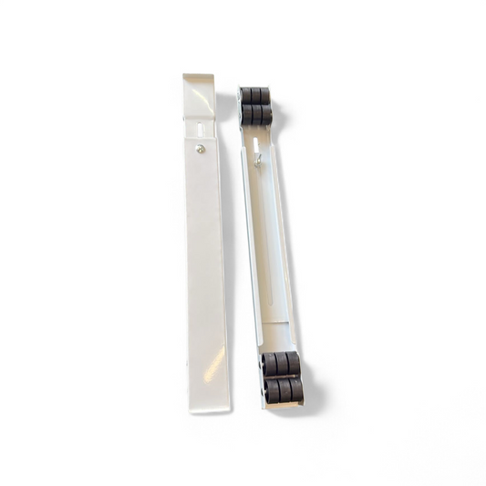 Two hair straighteners with black ends in clear packaging on a white background