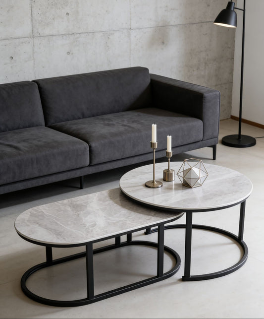 Marble Square and Round Coffee Table