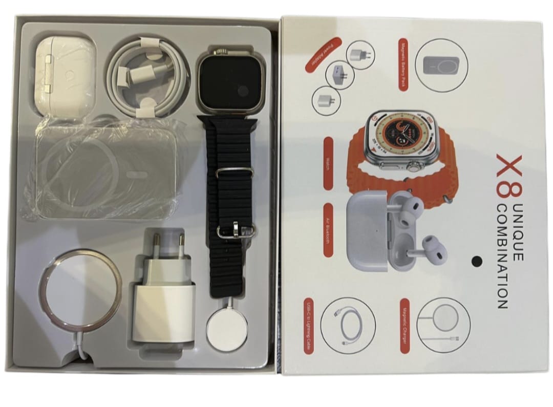 Smart Watch with Complete Charging Set – X8 Bundle