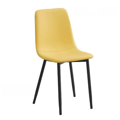 Modern Scandinavian Dining Chair - Yellow Molded Seat with Black Legs